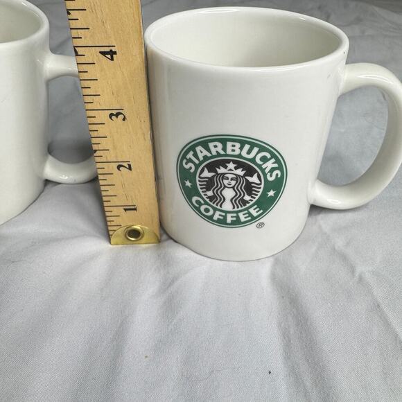 Set of 2 Starbucks Coffee Mugs 2004 Vintage 2 Sided Green Siren Logo - Picture 3 of 6